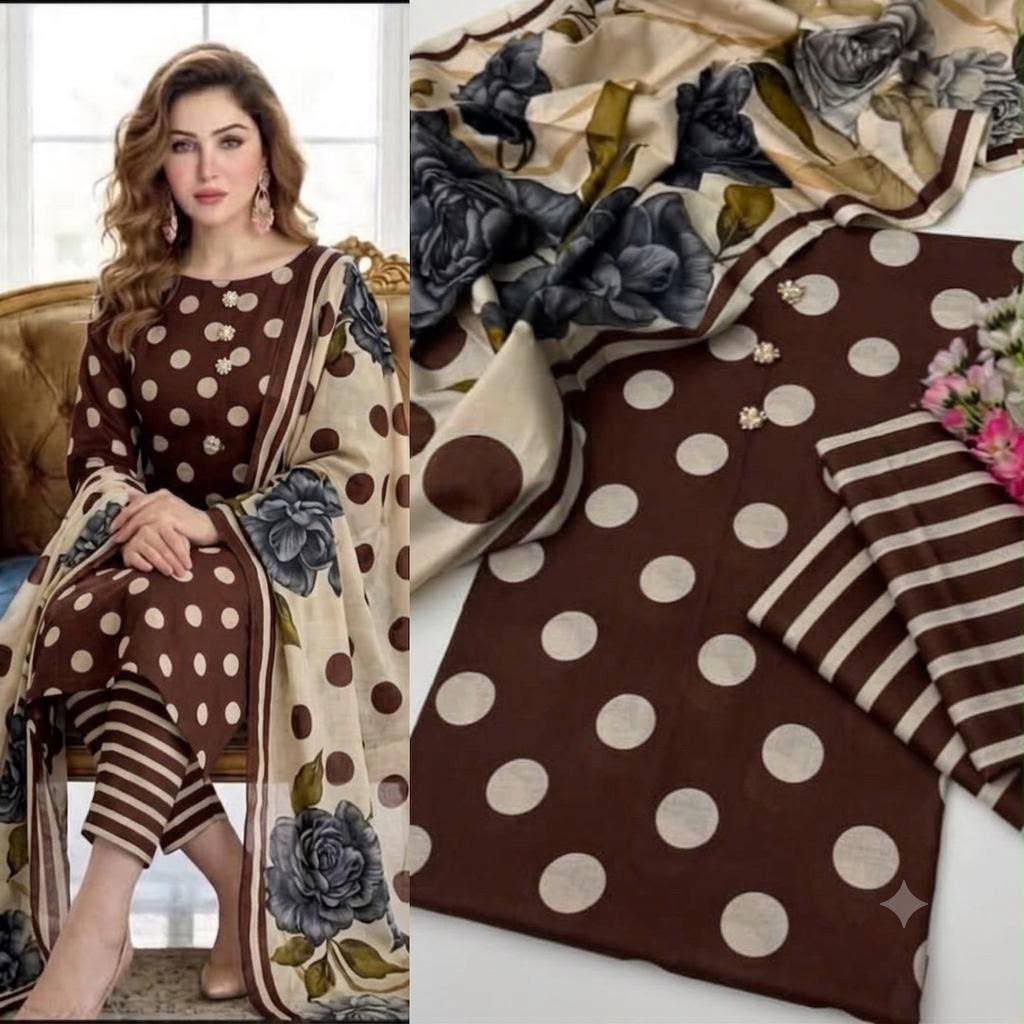LULUSAR Digital Printed Shamooz Silk 3PC Unstitched Suit