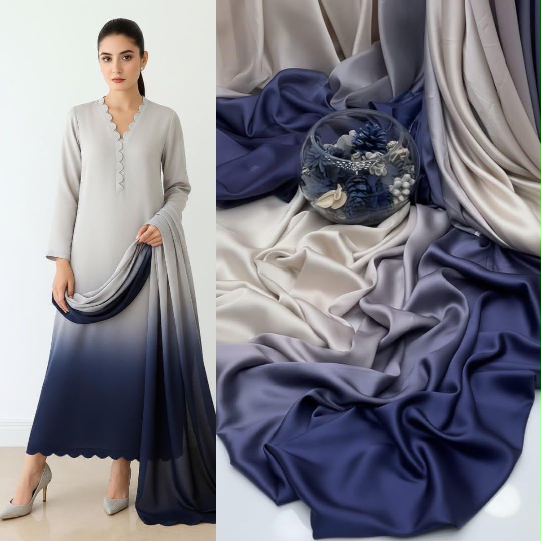 LULUSAR Digital Printed Shamooz Silk 3PC Unstitched Suit