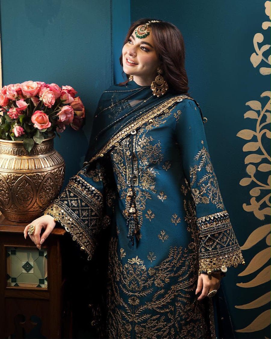 Asim Jofa Chiffon Embroidered 3PC Suit – Zari & Sequins