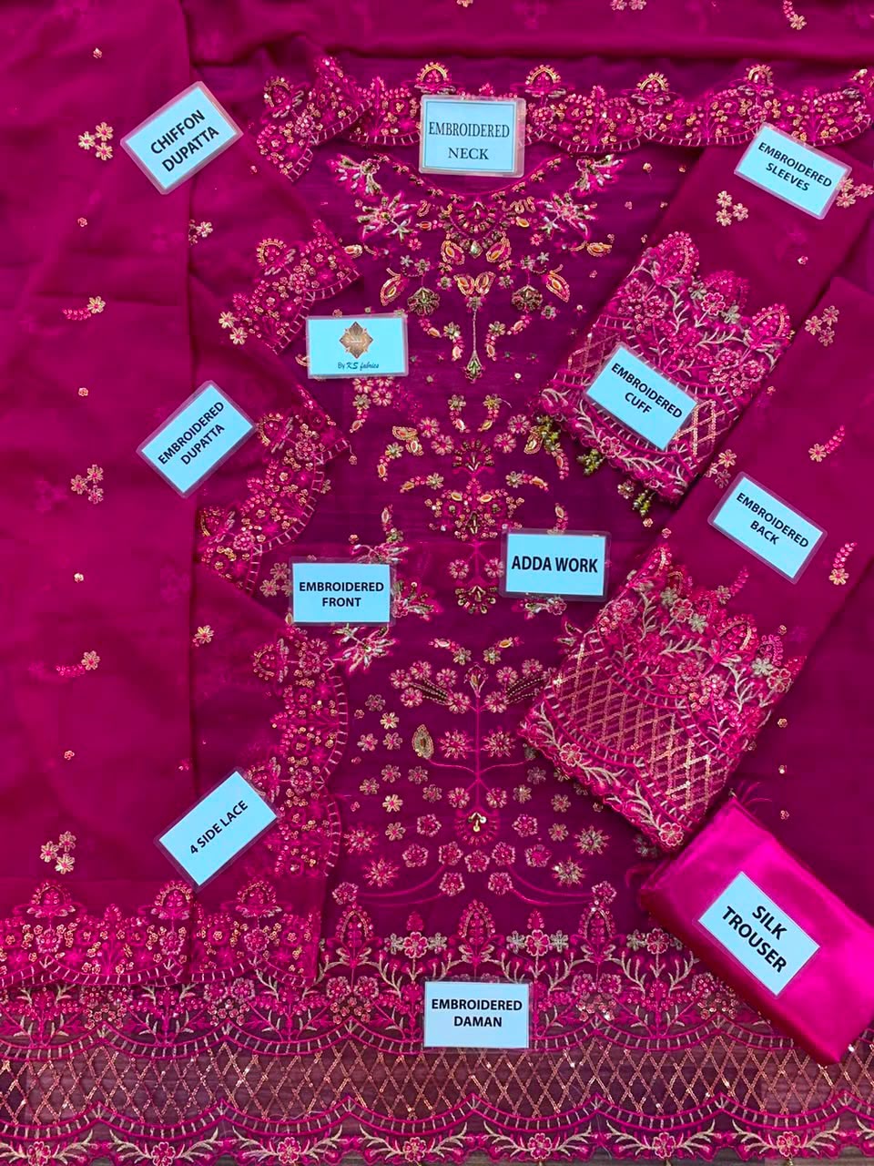 Emaan Adeel Luxury Embroidered Chiffon 3-Piece Suit