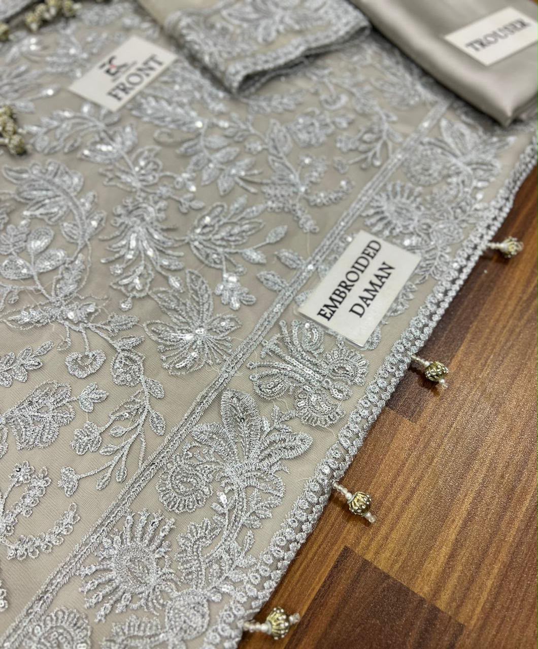 Zarif Luxury Embroidered Net Suit