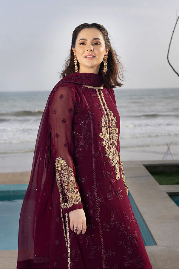 Azure Wedding Chiffon Embroidered 3PC Unstitched Suit