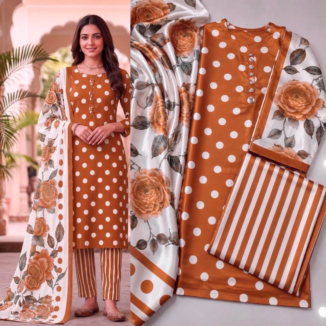 LULUSAR Digital Printed Shamooz Silk 3PC Unstitched Suit