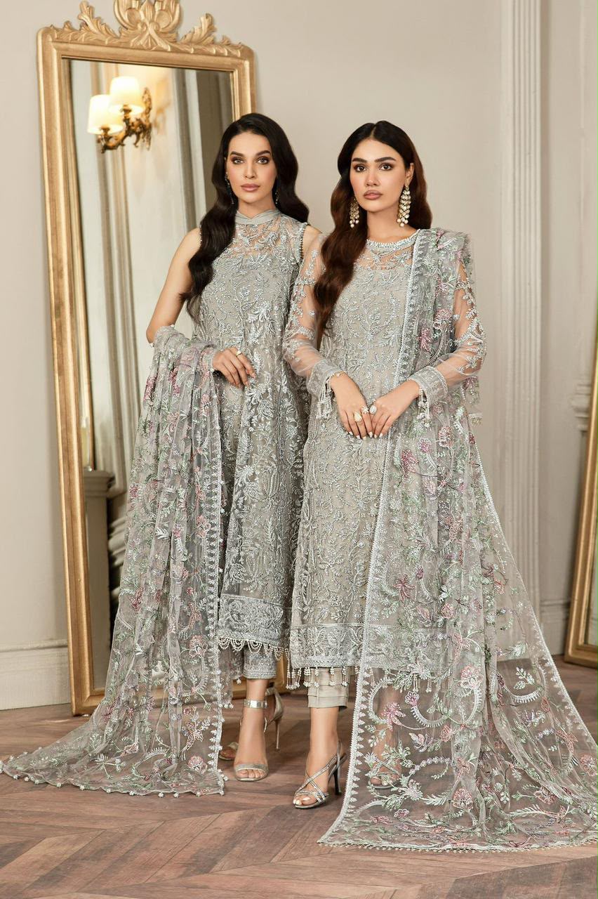 Zarif Luxury Embroidered Net Suit