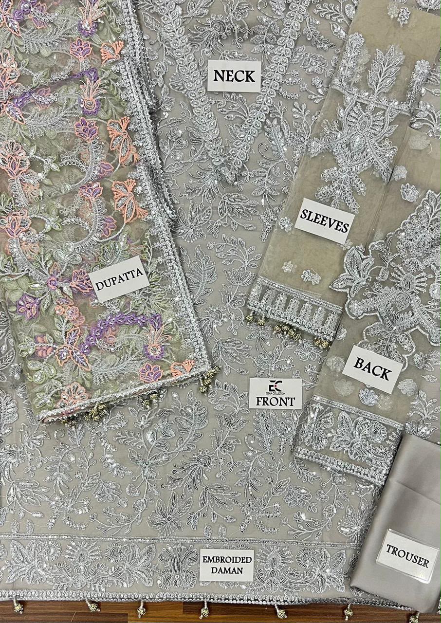 Zarif Luxury Embroidered Net Suit