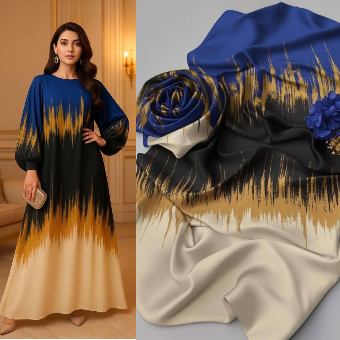 LULUSAR Digital Printed Shamooz Silk 3PC Unstitched Suit