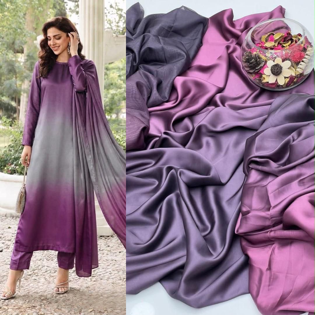 LULUSAR Digital Printed Shamooz Silk 3PC Unstitched Suit