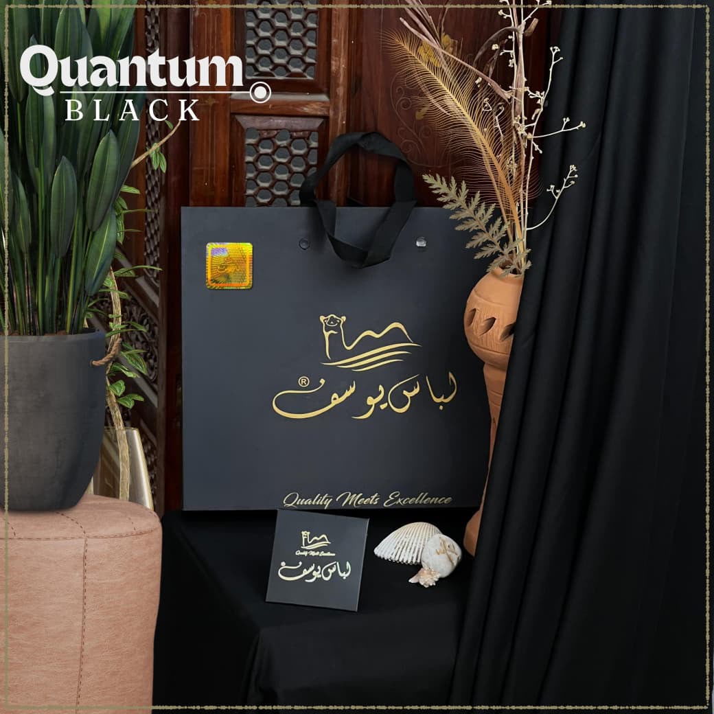 Libas-e-Yousaf Quantum Black Jet Black Men’s Unstitched Wash & Wear Suit
