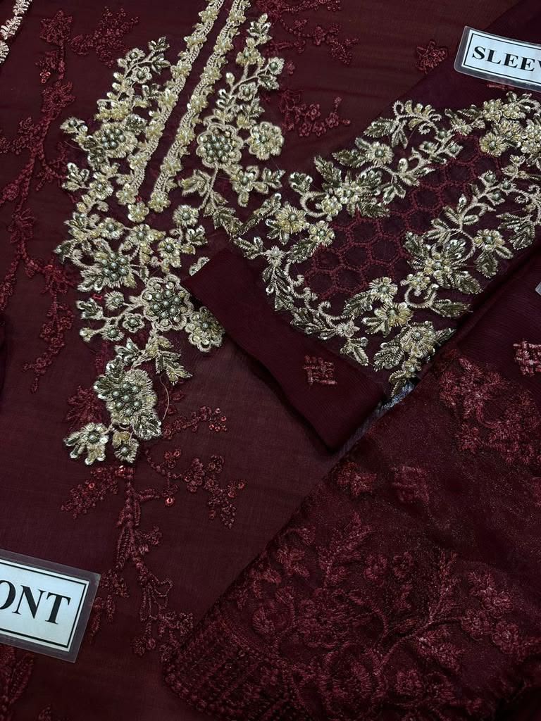Azure Wedding Chiffon Embroidered 3PC Unstitched Suit