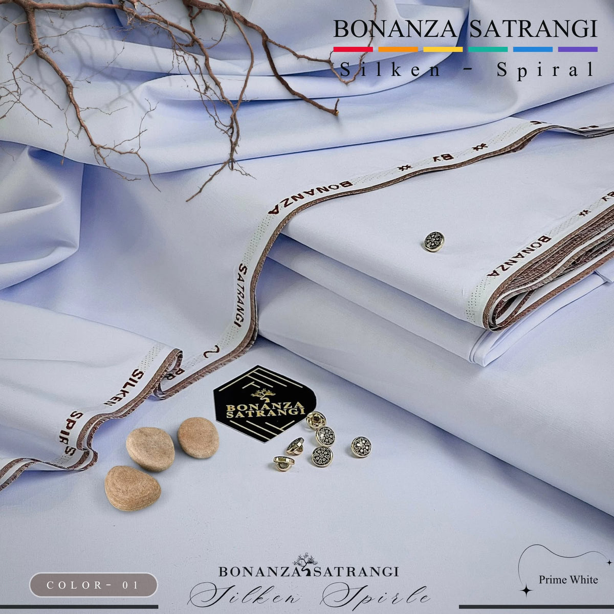 Bonanza Silken Spiral Vol. 09 Boski Wash & Wear Unstitched Suit – 4 Meter