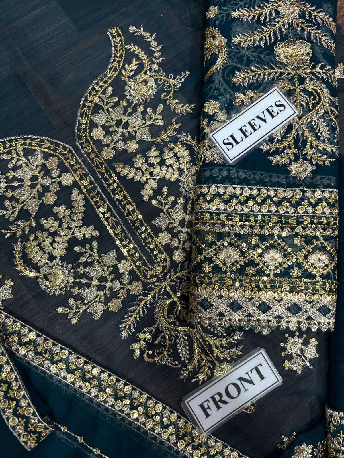 Asim Jofa Chiffon Embroidered 3PC Suit – Zari & Sequins