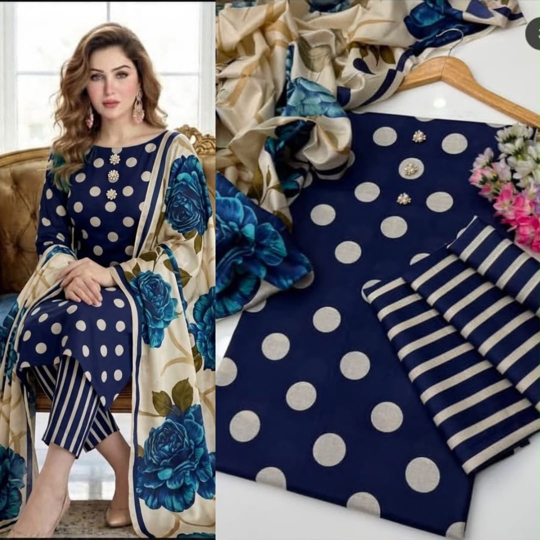 LULUSAR Digital Printed Shamooz Silk 3PC Unstitched Suit