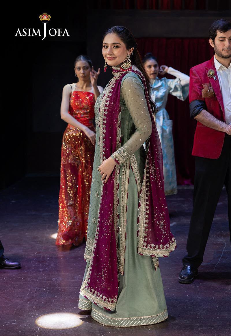 Asim Jofa Chiffon Embroidered 3-Piece Suit