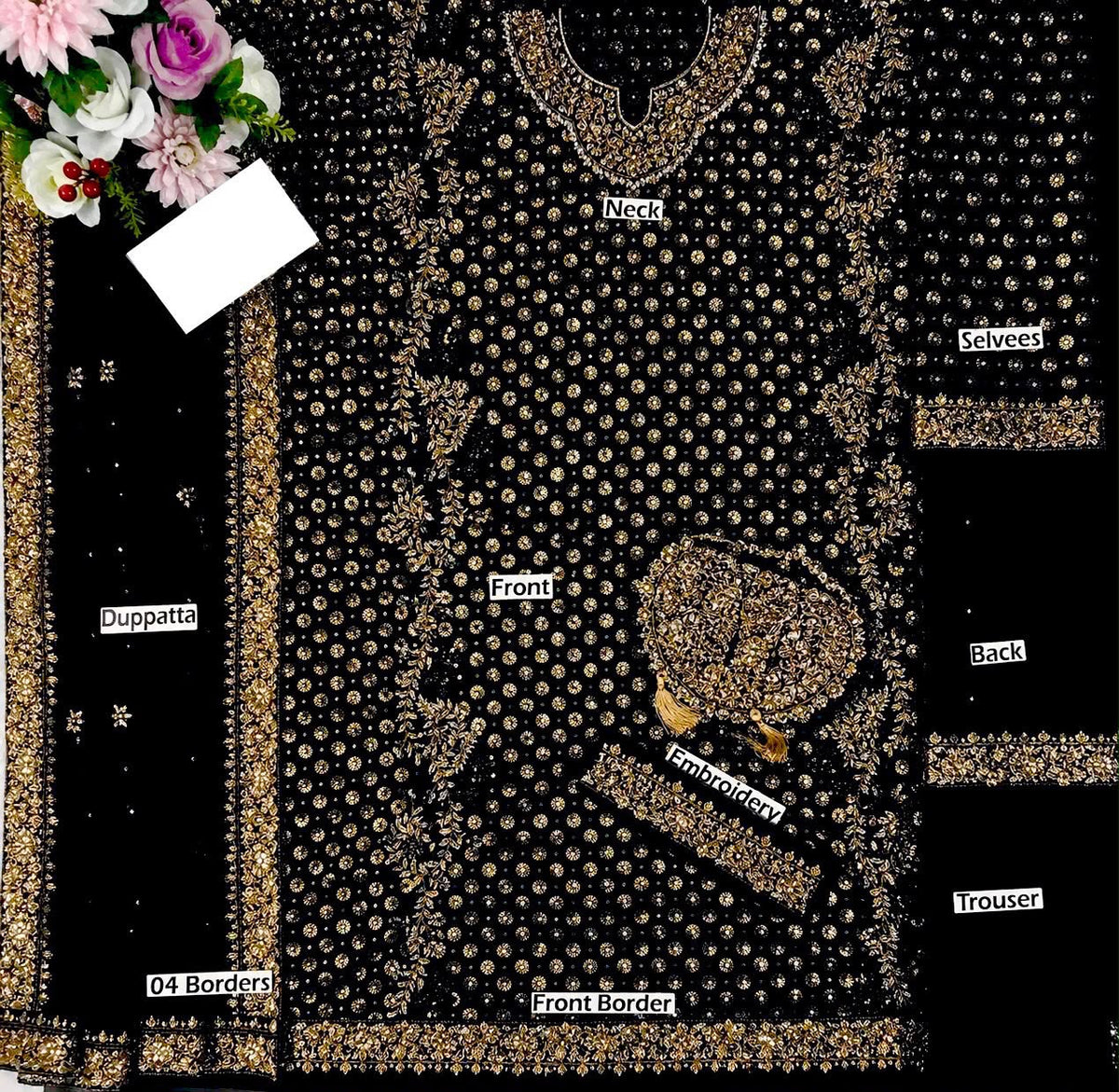 Haris Shakeel Aisha Magenta Addawork Formal 3-Piece Suit