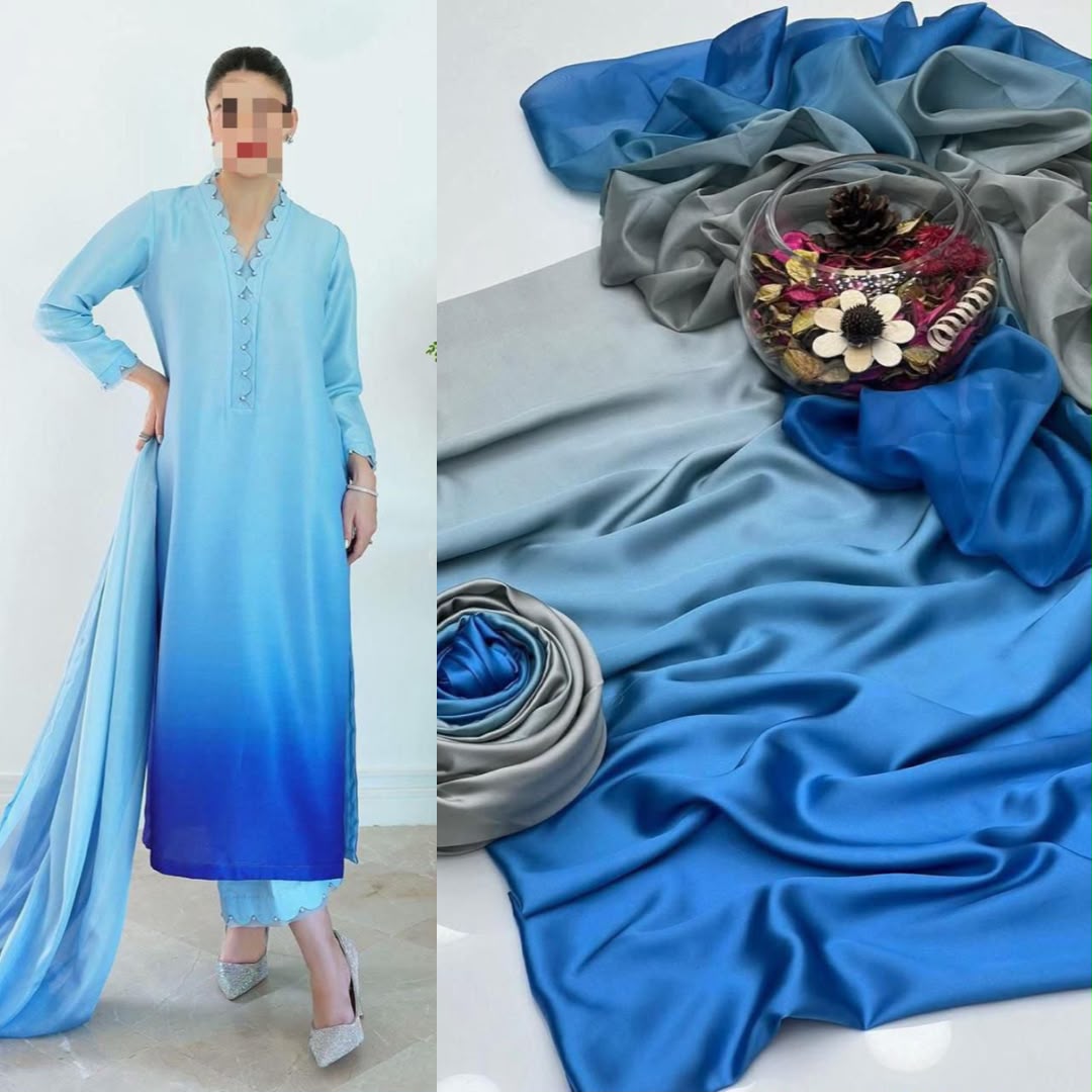 LULUSAR Digital Printed Shamooz Silk 3PC Unstitched Suit