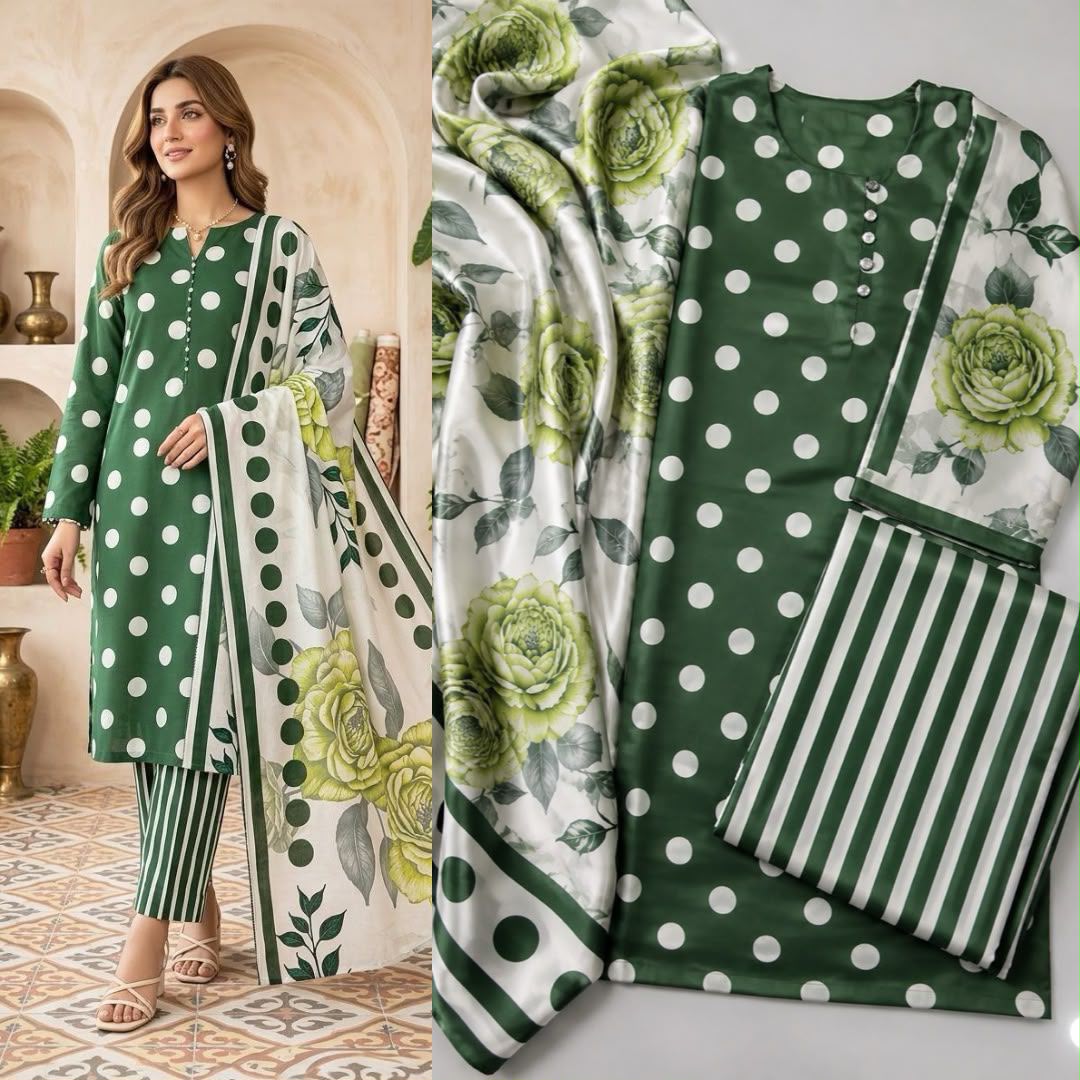 LULUSAR Digital Printed Shamooz Silk 3PC Unstitched Suit