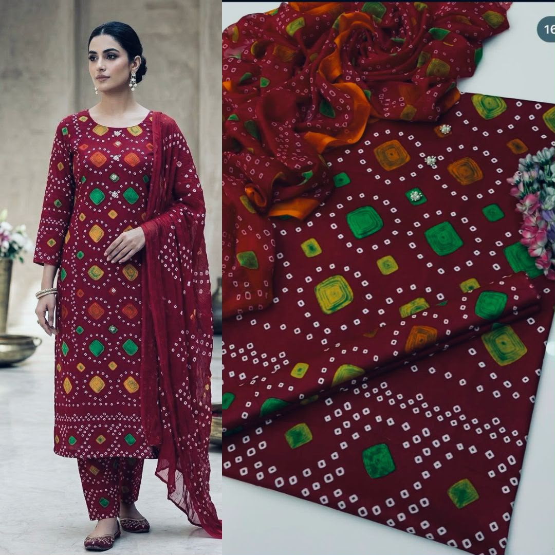 LULUSAR Digital Printed Shamooz Silk 3PC Unstitched Suit