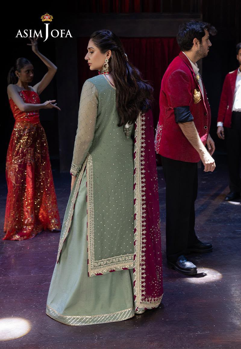Asim Jofa Chiffon Embroidered 3-Piece Suit