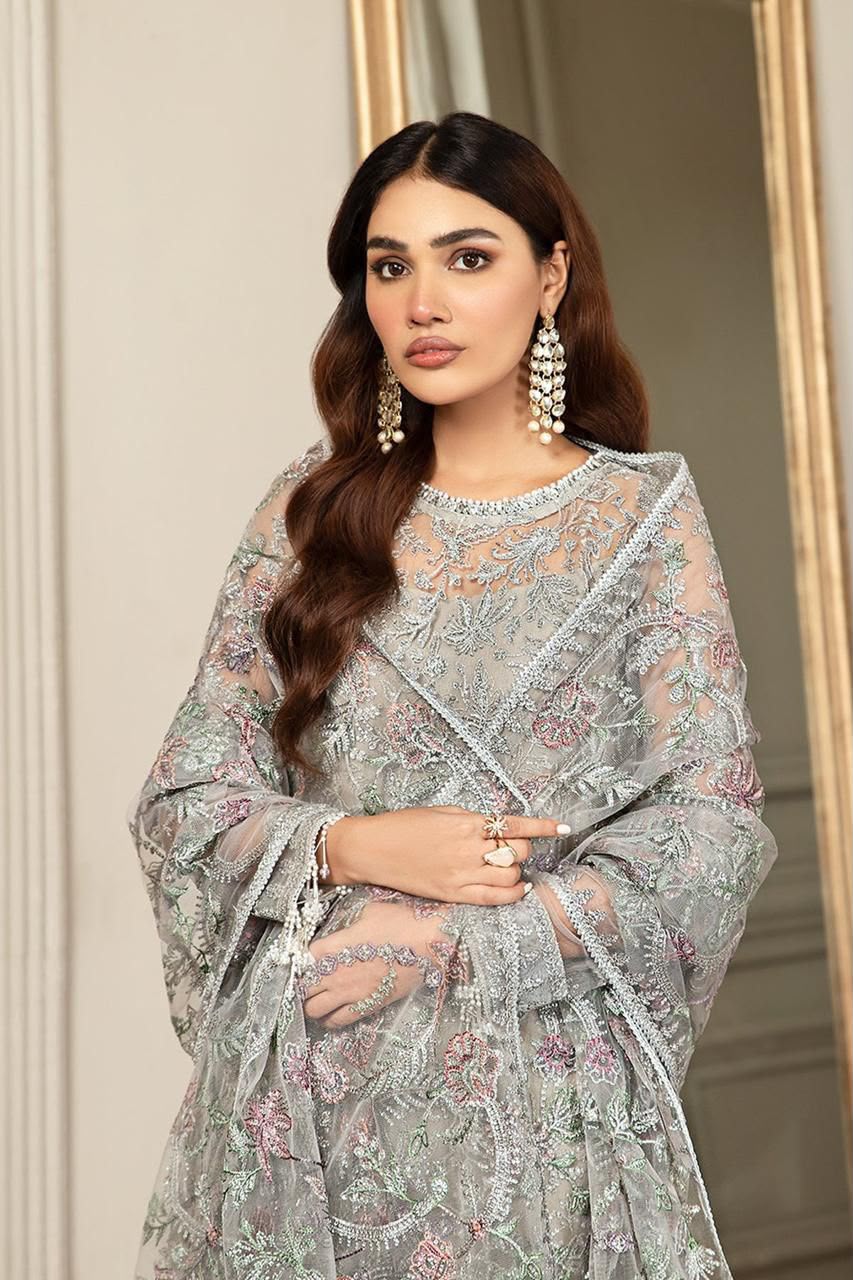 Zarif Luxury Embroidered Net Suit